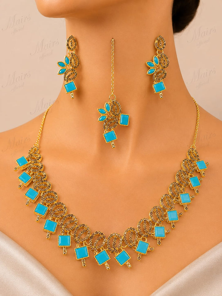 Luxury Floral Crystal Necklace Set